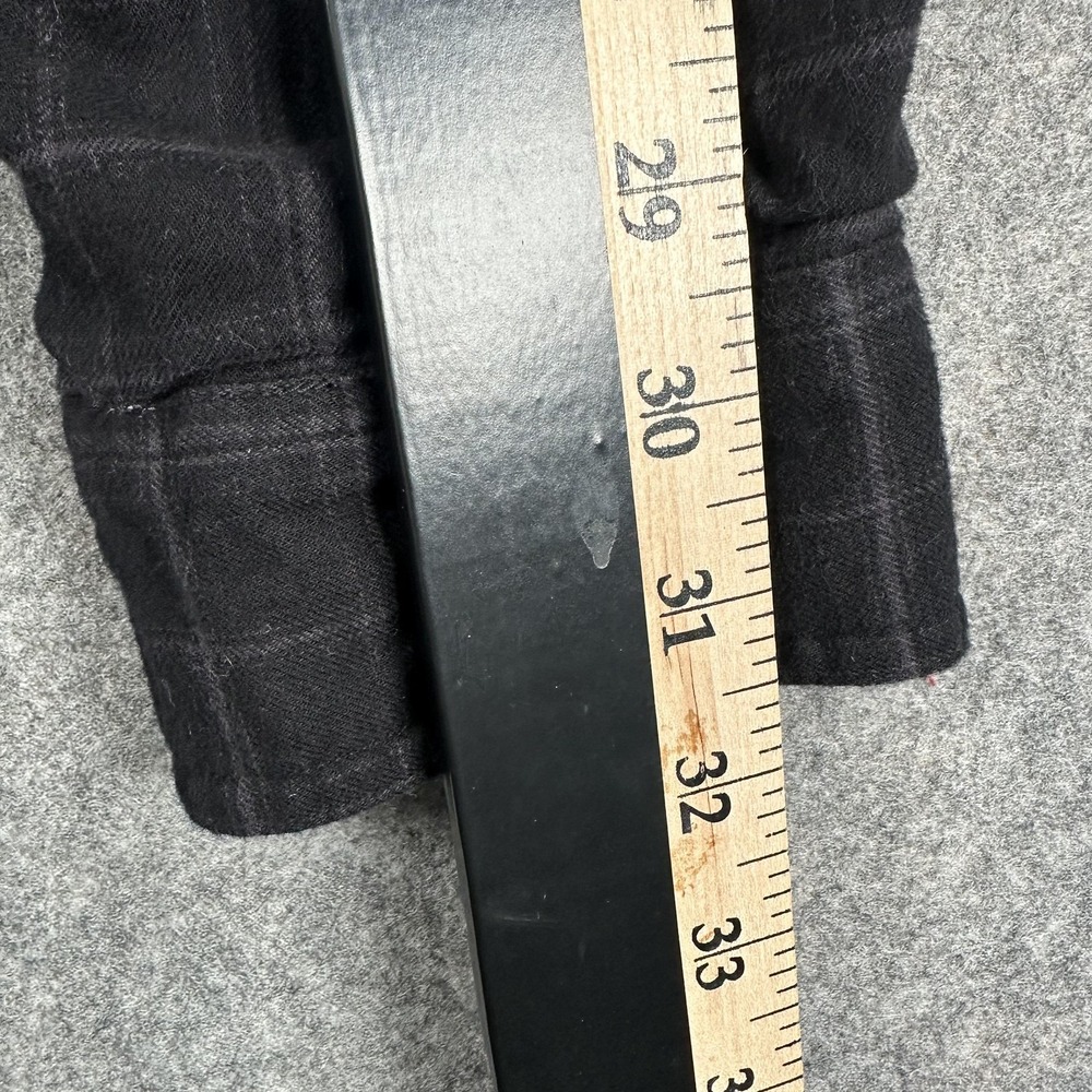 Carbon 2 Cobalt Shirt Mens XL Black Plaid Lined Flannel Long Sleeve Button Front - Picture 10 of 16